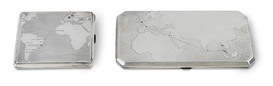 (ZEPPELIN.) Silver cigarette case,